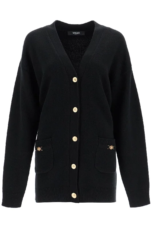 boxy wool and cashmere cardigan 1014091 1A11287 BLACK Chenille Brocade Lace