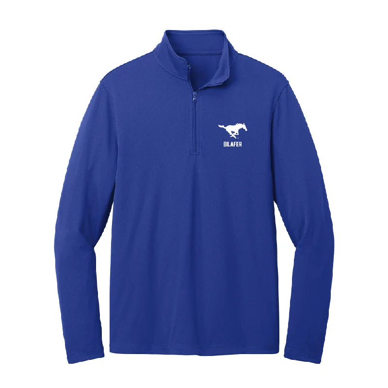 SMU - NCAA Women's Rowing : Lauren Bilafer - Lightweight Quarter Zip Jacket Fleece Fabric Down Fabric Feather Fabric