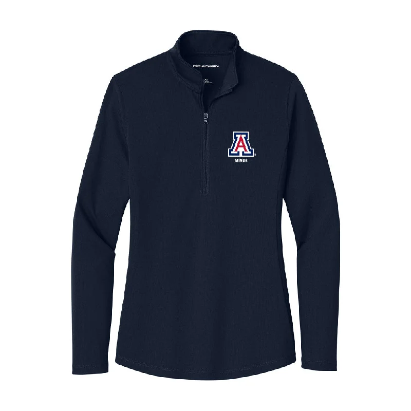 Arizona - NCAA Women's Track & Field : Dakota Minor - Women's Lightweight Quarter Zip Jacket Oversized Jacket Tailored Jacket Straight Jacket