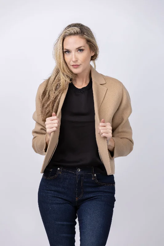 Theory Relaxed Cardigan Jacket in New Camel Fleece Cardigan Nylon Polyester