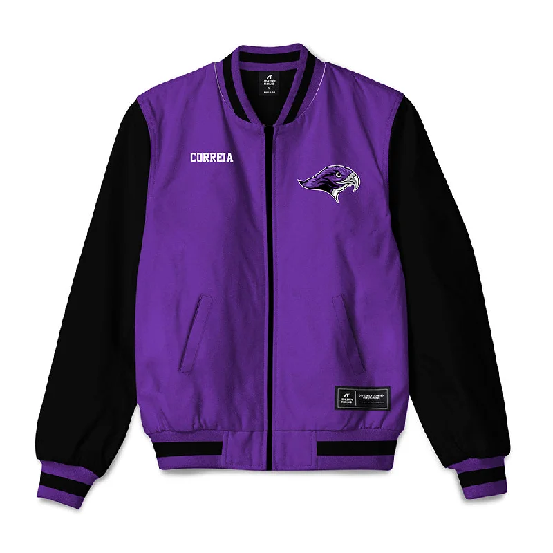 Stonehill - NCAA Women's Track & Field (Outdoor) : Morgan Correia - Bomber Jacket Welt Pockets Slit Pockets Flap Pockets Stonehill - NCAA Women's Track & Field (Outdoor) : Morgan Correia - Bomber Jacket Welt Pockets Slit Pockets Flap Pockets