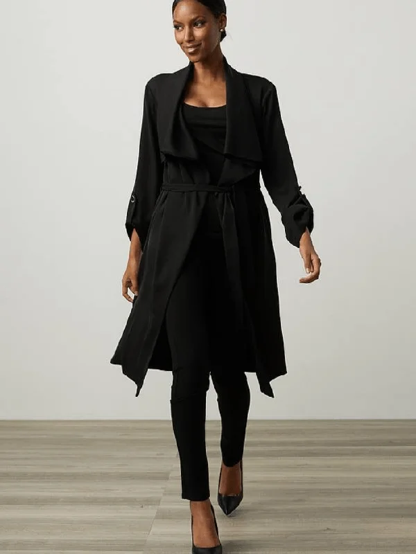 Joseph Ribkoff T Black Long Belted Jacket 213654 11 Zippered Jacket Buttoned Jacket Snapped Jacket Joseph Ribkoff T Black Long Belted Jacket 213654 11 Zippered Jacket Buttoned Jacket Snapped Jacket