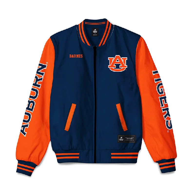 Auburn - NCAA Women's Track & Field : Sanaa Barnes - Bomber Jacket Print Jacket Jacquard Jacket Patchwork Jacket