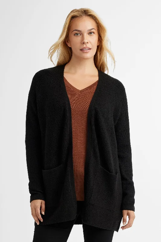 Cardigan en tricot côtelé - Femme Stretchy Elastic Breathable