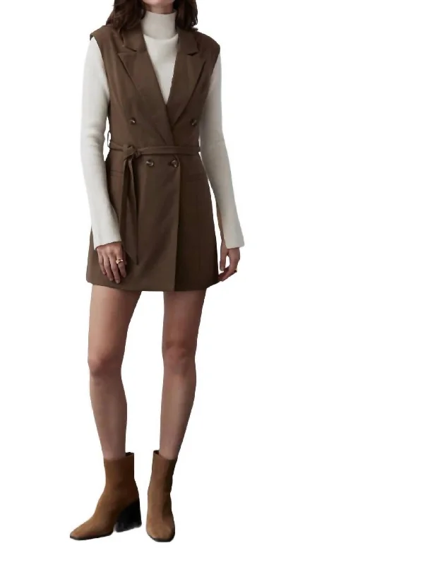 Brooke Blazer Dress In Brown Women's Premium Blazer