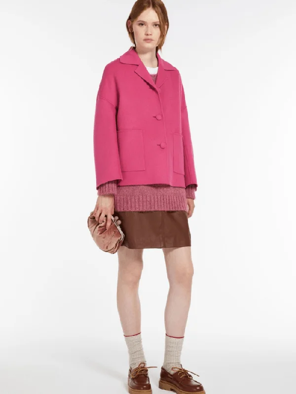 Weekend By Max Mara PANCA Wool Jacket in Fuchsia 048  2415041011600 Col 048 Denim Jacket Leather Jacket Suede Jacket