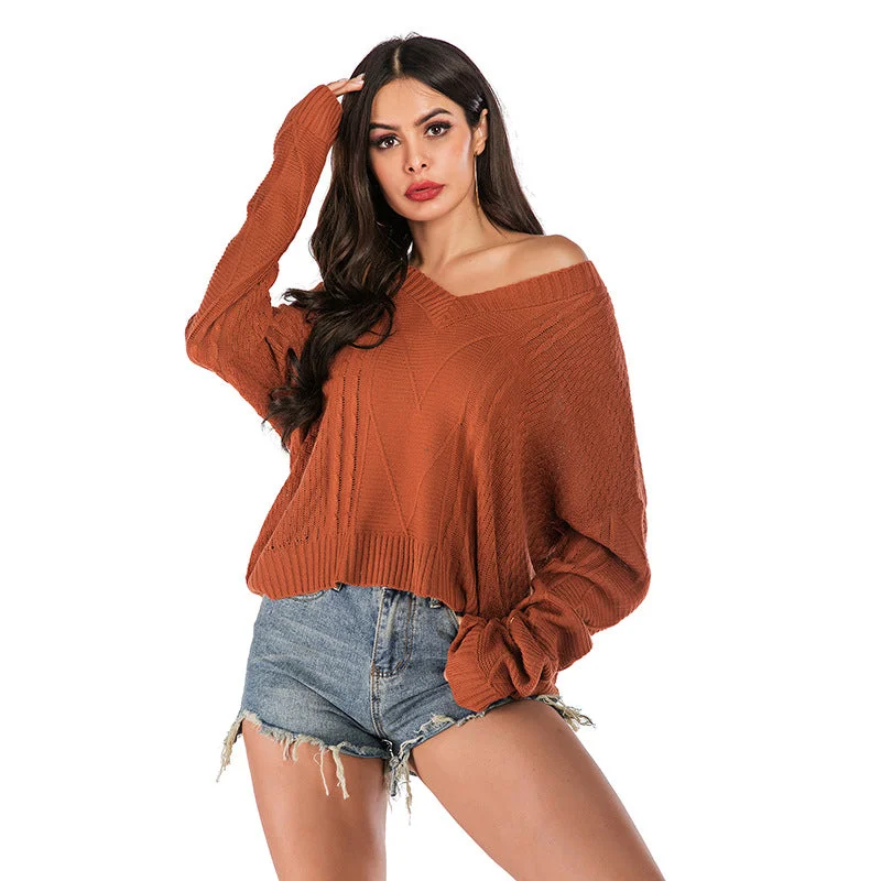 IKEARLAX popular  2025 New women's clothing autumn and winter loose home V-neck autumn knitted sweater pullover sweater wholesale Anti-Pilling Anti-Shrink Durable