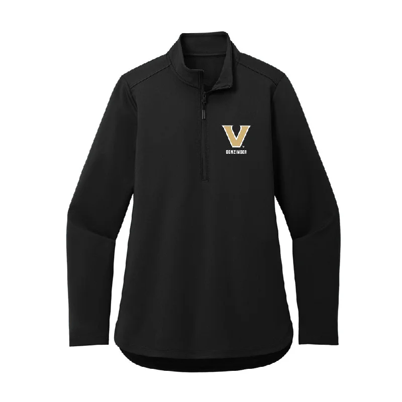 Vanderbilt - NCAA Women's Track & Field : Tina Benzinger - Women's Premium Quarter Zip Jacket Chenille Fabric Brocade Fabric Lace Fabric