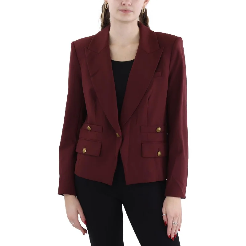 Womens Collar Pocket One-Button Blazer Women's Lightweight Blazer