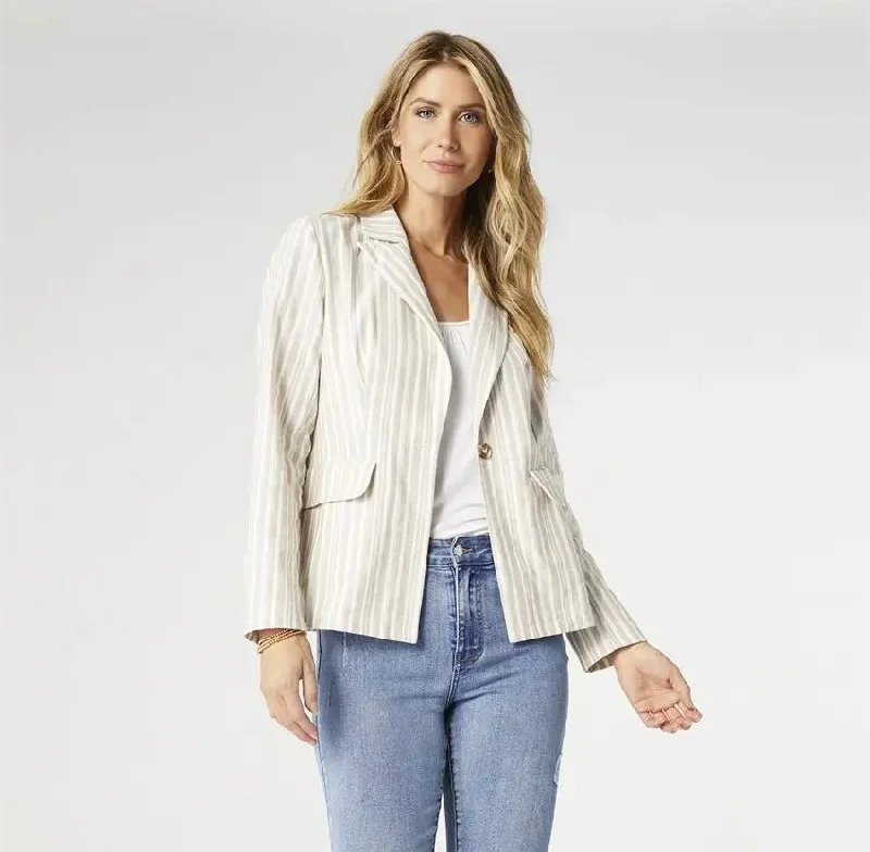 Natural Stripe Blazer Women's Elegant Blazer