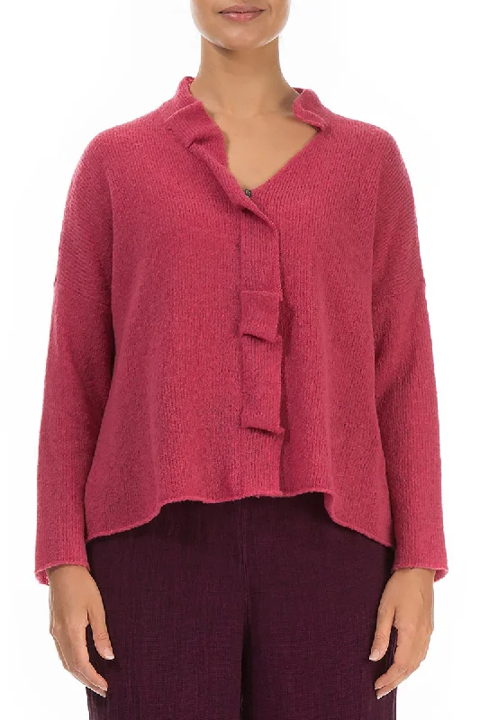 Frilled Neck Pink Punch Wool Cardigan Wool Cardigan Cotton Cardigan Cashmere Cardigan Frilled Neck Pink Punch Wool Cardigan Wool Cardigan Cotton Cardigan Cashmere Cardigan