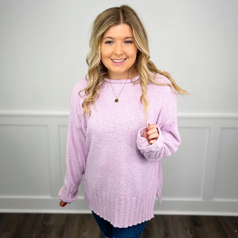White Birch Cozy Weather Knit Long Sleeve Lavender Sweater Top High Neck Crew Neck V-Neck White Birch Cozy Weather Knit Long Sleeve Lavender Sweater Top High Neck Crew Neck V-Neck