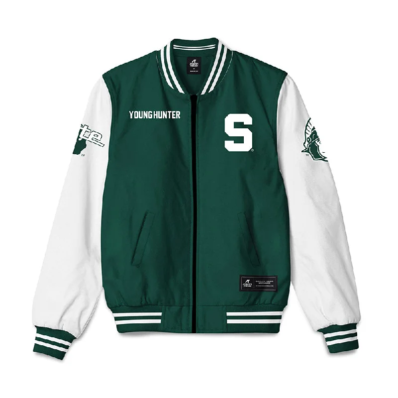 Michigan State - NCAA Women's Track & Field : Kelis Young-Hunter - Bomber Jacket Wool Jacket Cashmere Jacket Tweed Jacket