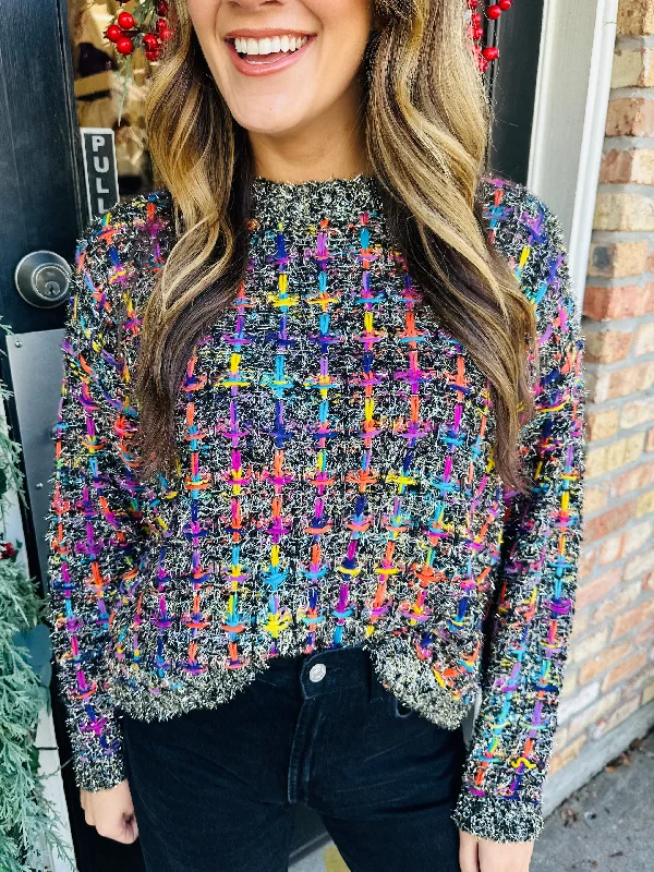 Mallard Holiday Sweater- Black Transparent Opaque Sheer