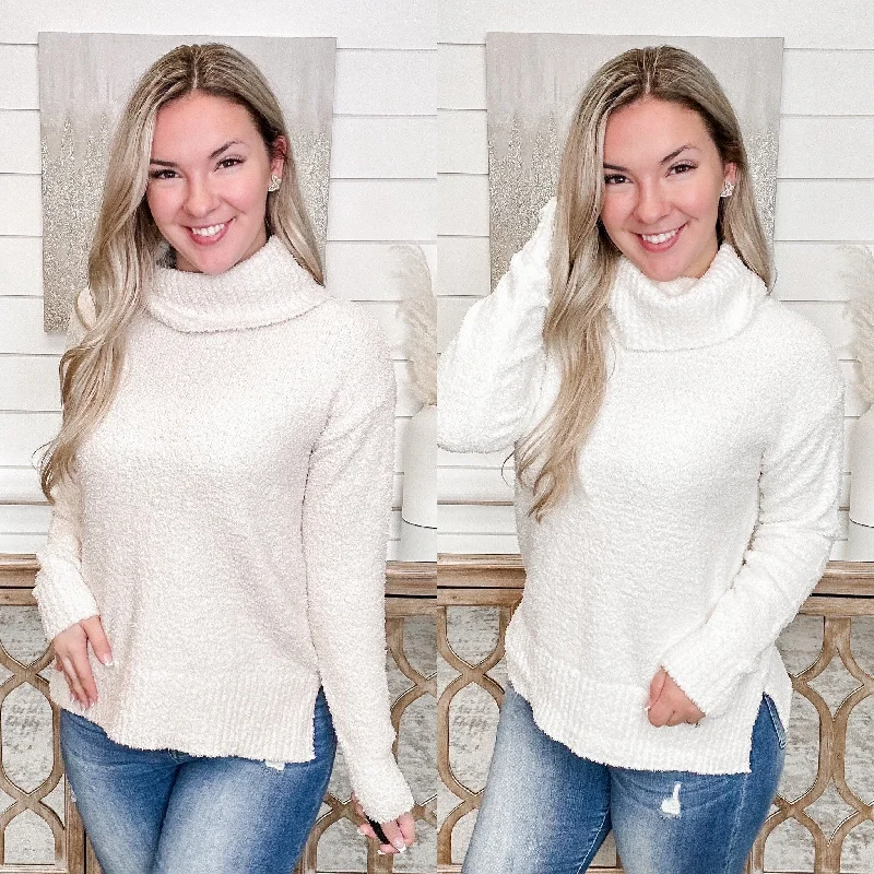 Leave It There Cowl Neck Sweater Top  - 2 colors! Thin Thick Dense