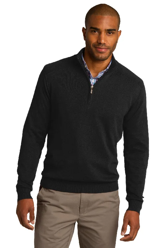 Port Authority 1/2-Zip Sweater. SW290 Solid Color Striped Floral Print