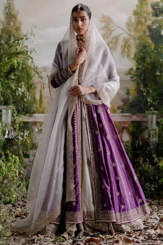 Purple Jacket With Ivory Lehenga Wool Jacket Cashmere Jacket Tweed Jacket