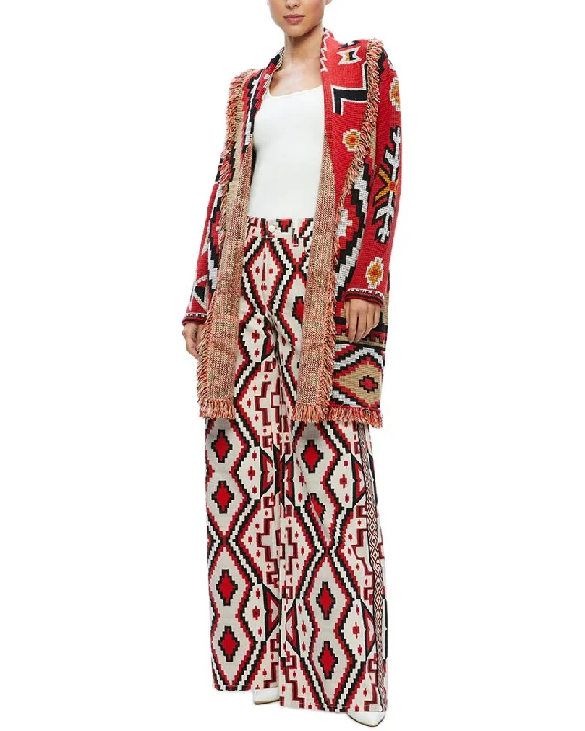 Alice + Olivia Astrid Shawl Collar Long Cardigan Hooded Caped Shawl Collar