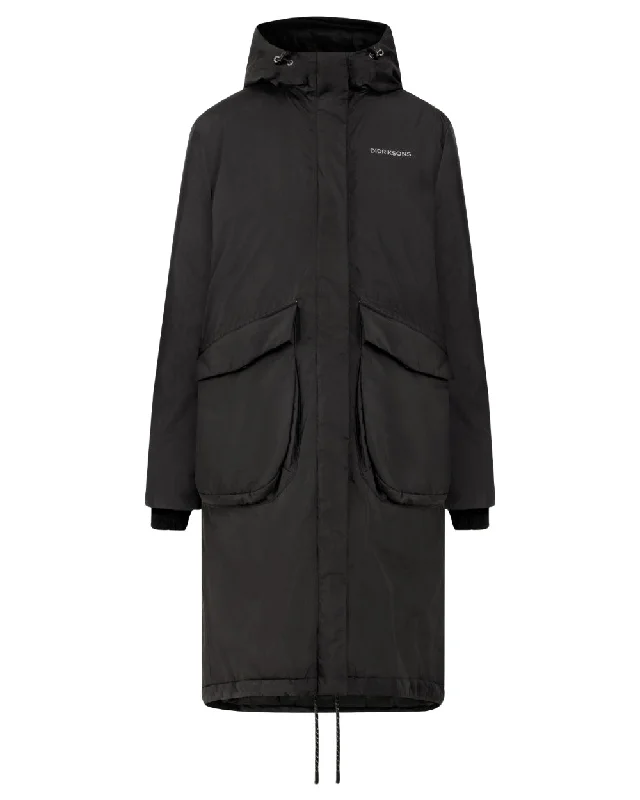 Didriksons Womens Fara Parka Elegant Faux Leather Parka