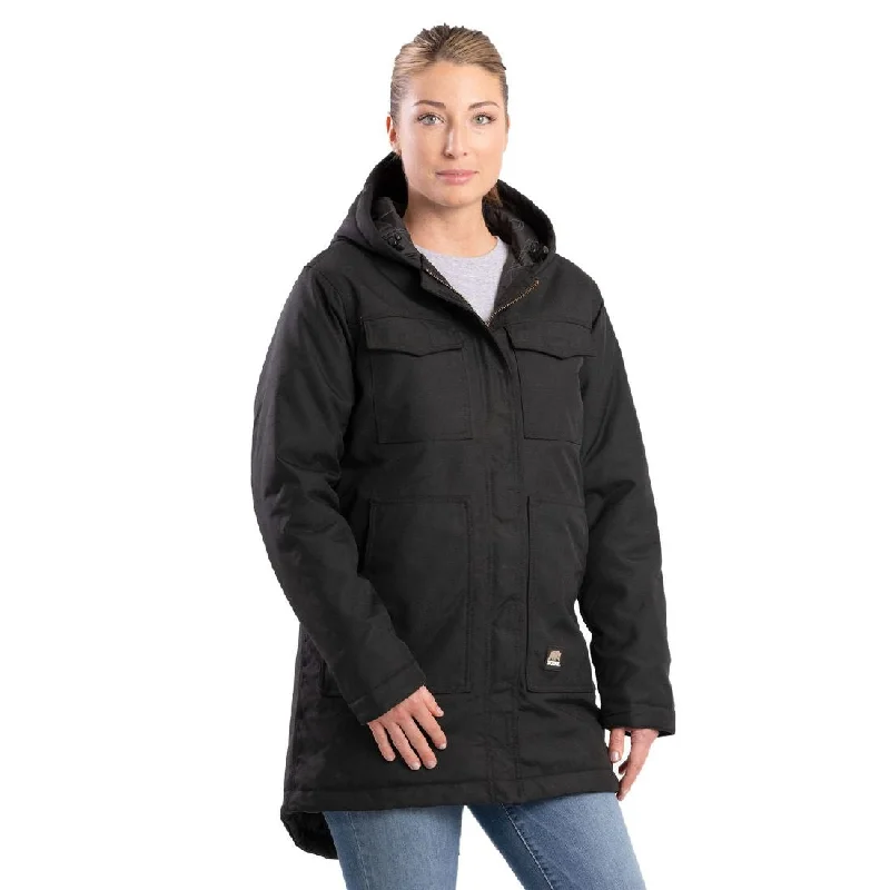Berne Women's Icecap Insulated Work Parka WNJ38 Quilted Fitted Parka Coat