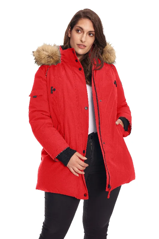 GLACIER PLUS | WOMEN'S VEGAN DOWN (RECYCLED) PARKA (PLUS SIZE) Quilted Insulated Parka Coat GLACIER PLUS | WOMEN'S VEGAN DOWN (RECYCLED) PARKA (PLUS SIZE) Quilted Insulated Parka Coat