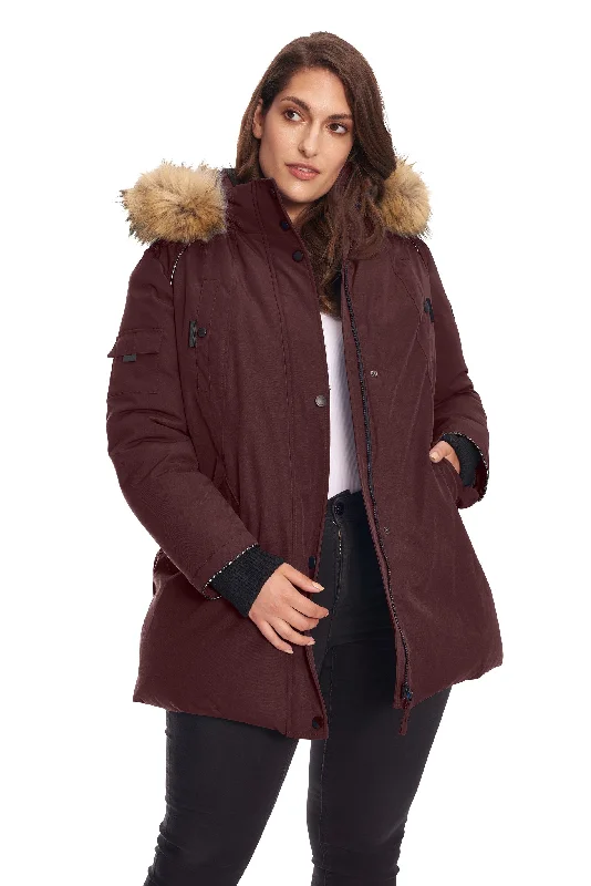 GLACIER PLUS | WOMEN'S VEGAN DOWN (RECYCLED) PARKA (PLUS SIZE) Double-Layered Warm Parka GLACIER PLUS | WOMEN'S VEGAN DOWN (RECYCLED) PARKA (PLUS SIZE) Double-Layered Warm Parka