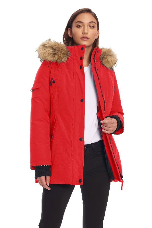 GLACIER | WOMEN'S VEGAN DOWN (RECYCLED) PARKA Lightweight Windproof Parka Coat