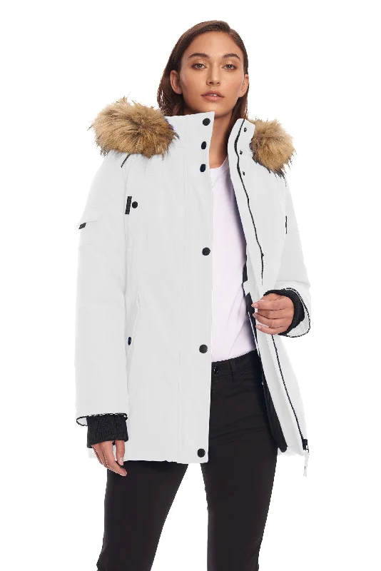 GLACIER | WOMEN'S VEGAN DOWN (RECYCLED) PARKA Elegant Double-Breasted Parka