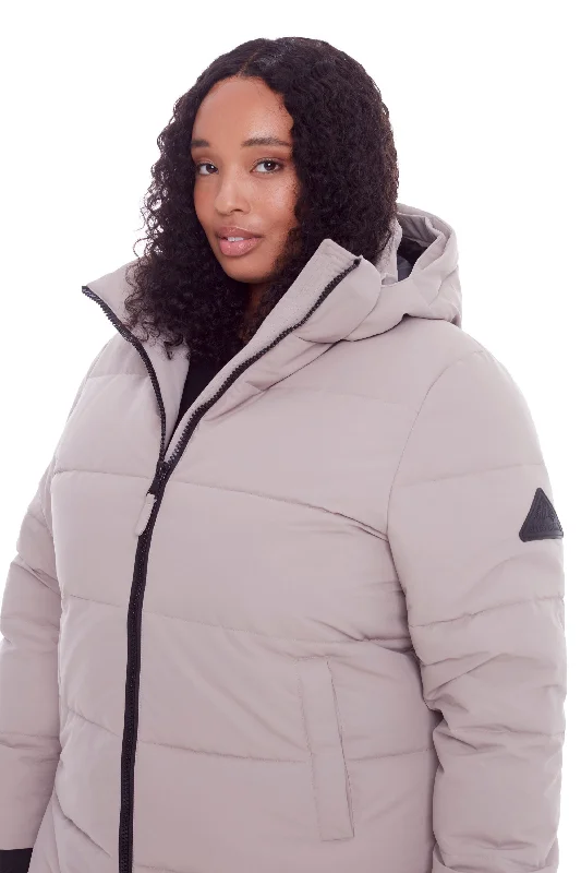 KLUANE PLUS | WOMEN'S VEGAN DOWN (RECYCLED) ULTRA LONG LENGTH PARKA (PLUS SIZE) Mid-Length Padded Parka KLUANE PLUS | WOMEN'S VEGAN DOWN (RECYCLED) ULTRA LONG LENGTH PARKA (PLUS SIZE) Mid-Length Padded Parka