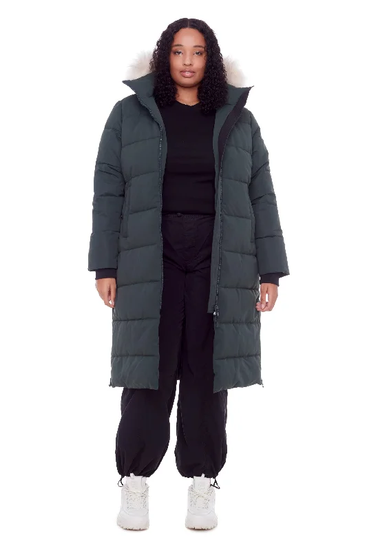 KLUANE PLUS | WOMEN'S VEGAN DOWN (RECYCLED) ULTRA LONG LENGTH PARKA (PLUS SIZE) Mid-Length Waterproof Parka KLUANE PLUS | WOMEN'S VEGAN DOWN (RECYCLED) ULTRA LONG LENGTH PARKA (PLUS SIZE) Mid-Length Waterproof Parka