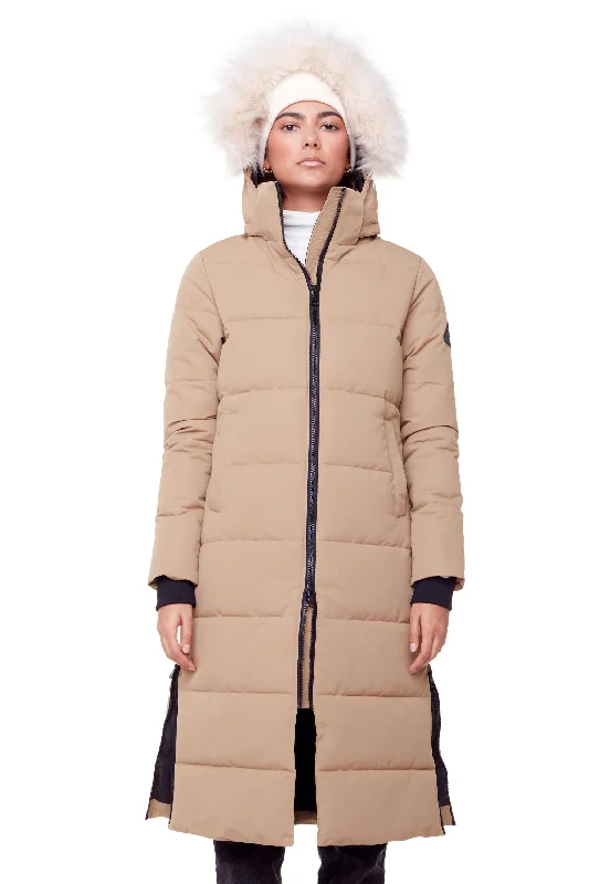KLUANE | WOMEN'S VEGAN DOWN (RECYCLED) ULTRA LONG LENGTH PARKA Fashionable Fitted Parka Jacket KLUANE | WOMEN'S VEGAN DOWN (RECYCLED) ULTRA LONG LENGTH PARKA Fashionable Fitted Parka Jacket