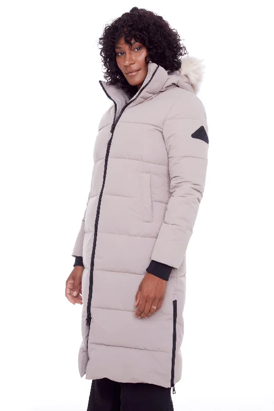 KLUANE | WOMEN'S VEGAN DOWN (RECYCLED) ULTRA LONG LENGTH PARKA Soft Fur-Lined Parka Jacket KLUANE | WOMEN'S VEGAN DOWN (RECYCLED) ULTRA LONG LENGTH PARKA Soft Fur-Lined Parka Jacket