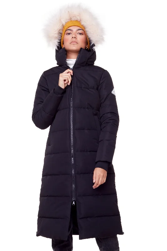 KLUANE | WOMEN'S VEGAN DOWN (RECYCLED) ULTRA LONG LENGTH PARKA Comfortable Sherpa-Lined Parka KLUANE | WOMEN'S VEGAN DOWN (RECYCLED) ULTRA LONG LENGTH PARKA Comfortable Sherpa-Lined Parka