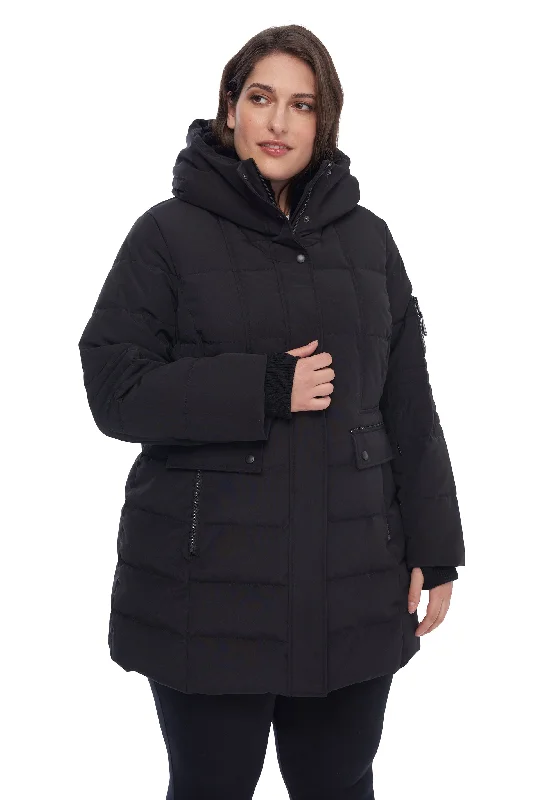 KOOTNEY PLUS | WOMEN'S VEGAN DOWN (RECYCLED) MID-LENGTH PARKA (PLUS SIZE) Padded Longline Parka Coat KOOTNEY PLUS | WOMEN'S VEGAN DOWN (RECYCLED) MID-LENGTH PARKA (PLUS SIZE) Padded Longline Parka Coat