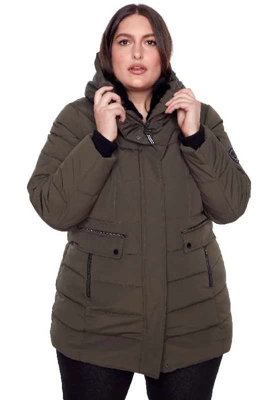KOOTNEY PLUS | WOMEN'S VEGAN DOWN (RECYCLED) MID-LENGTH PARKA (PLUS SIZE) Windproof Hooded Parka Jacket KOOTNEY PLUS | WOMEN'S VEGAN DOWN (RECYCLED) MID-LENGTH PARKA (PLUS SIZE) Windproof Hooded Parka Jacket