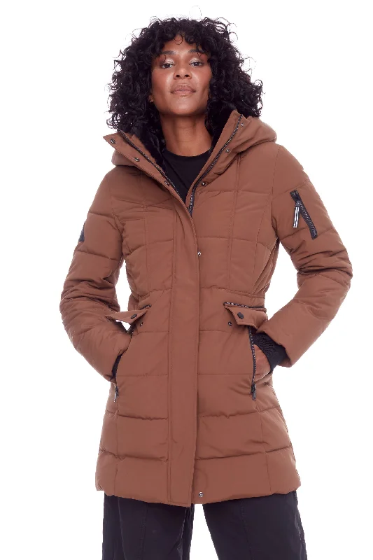 KOOTNEY | WOMEN'S VEGAN DOWN (RECYCLED) MID-LENGTH PARKA Lightweight Cotton Parka Jacket