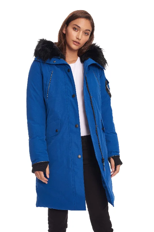 LAURENTIAN | WOMEN'S VEGAN DOWN (RECYCLED) LONG PARKA Warm Hoodie Parka Jacket