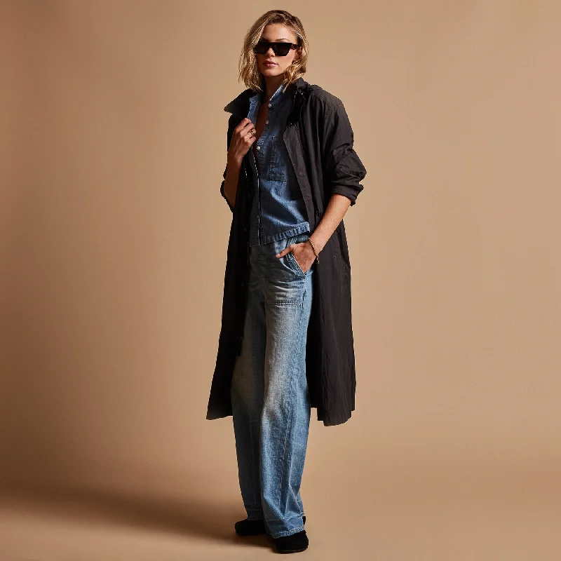 Lightweight Parka - Black Quilted Insulated Parka Coat