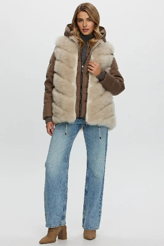 Loro Piana Cashmere Quilted Down Parka with Detachable Select Cashmere Goat Vest (2 Pcs) Comfortable Sherpa-Lined Parka