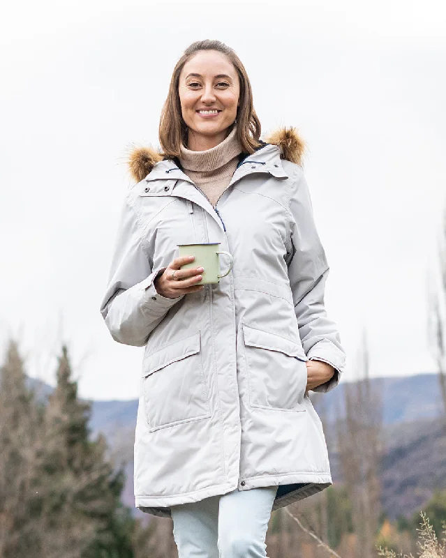 Lyra Parka in Pebble Grey Elegant Plush Fur Parka