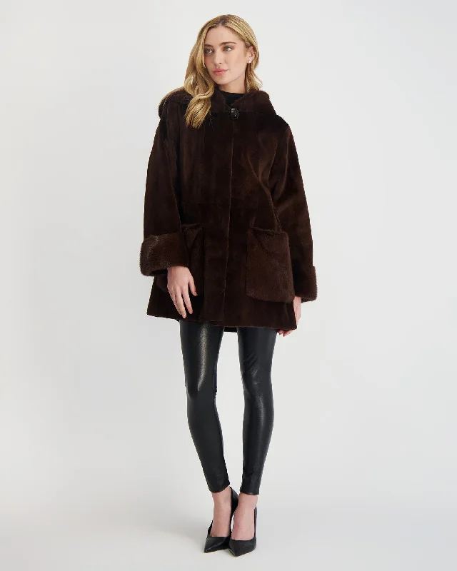 Mink Parka Fashionable Adjustable Parka Coat