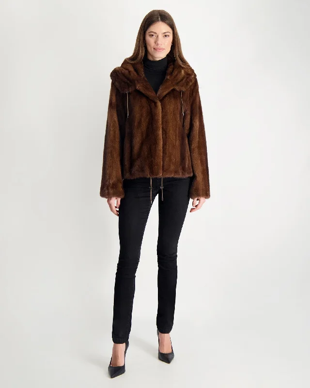 Mink Parka Adjustable Cuff Parka Coat