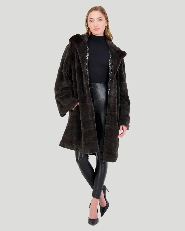 Mink Sections Parka Casual Fleece-Lined Parka