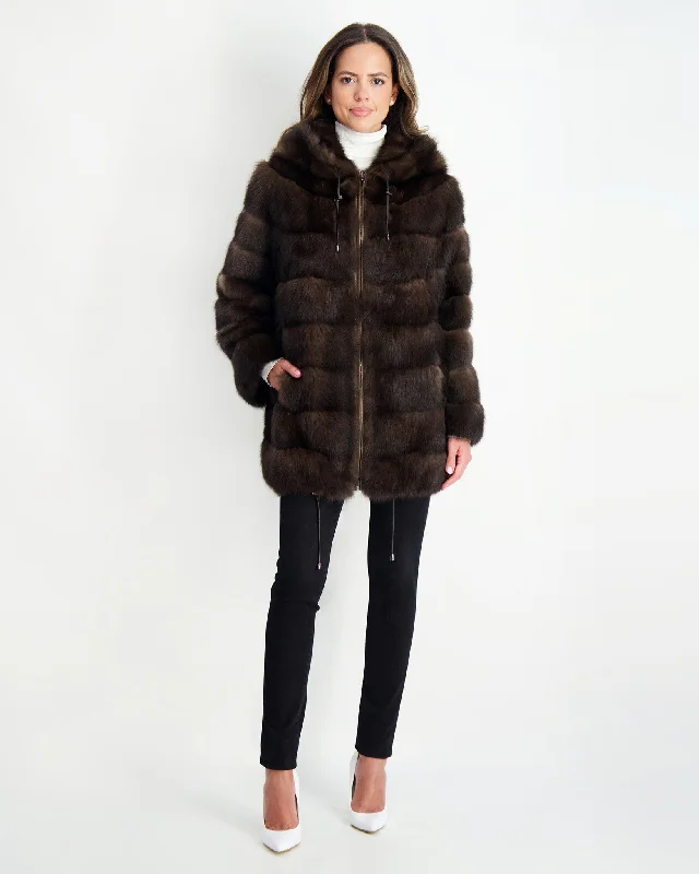 Sable Parka Puffer Hooded Parka Coat