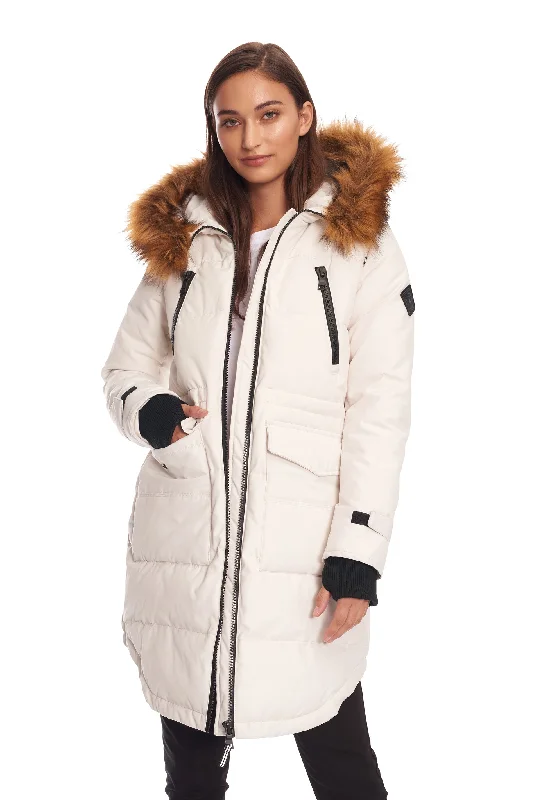 UKON | WOMEN'S VEGAN DOWN (RECYCLED) DRAWSTRING PARKA Thick Warm Insulated Parka