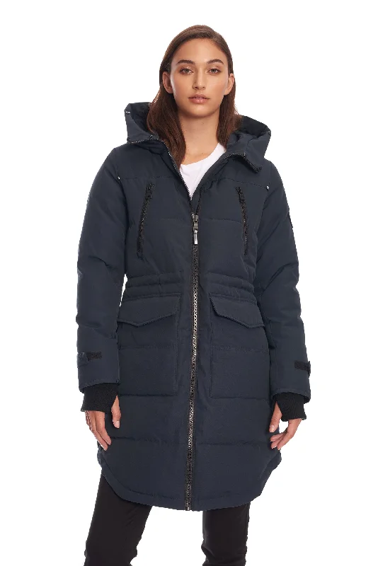 UKON | WOMEN'S VEGAN DOWN (RECYCLED) DRAWSTRING PARKA Softshell Fleece-Lined Parka