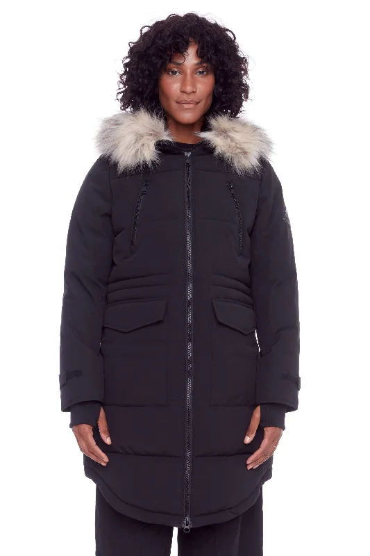 UKON | WOMEN'S VEGAN DOWN (RECYCLED) DRAWSTRING PARKA Cozy Drawstring Parka Jacket