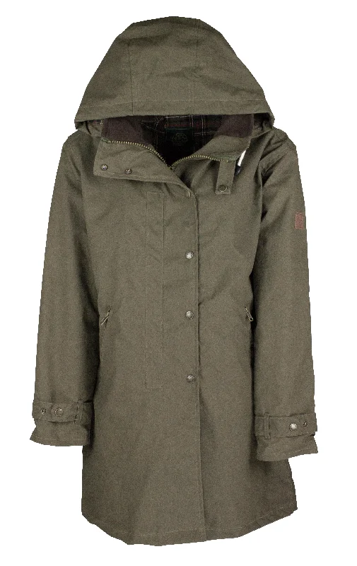 W08 - Ladies Brighton Washwax Parka - DARK OLIVE Softshell Outdoor Parka Jacket