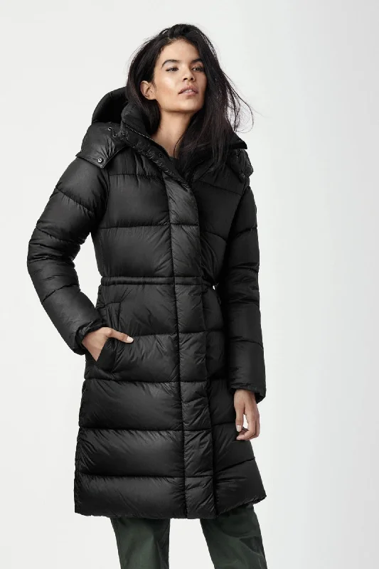 Womens Arosa Parka Black Label Fashionable Belted Parka Jacket