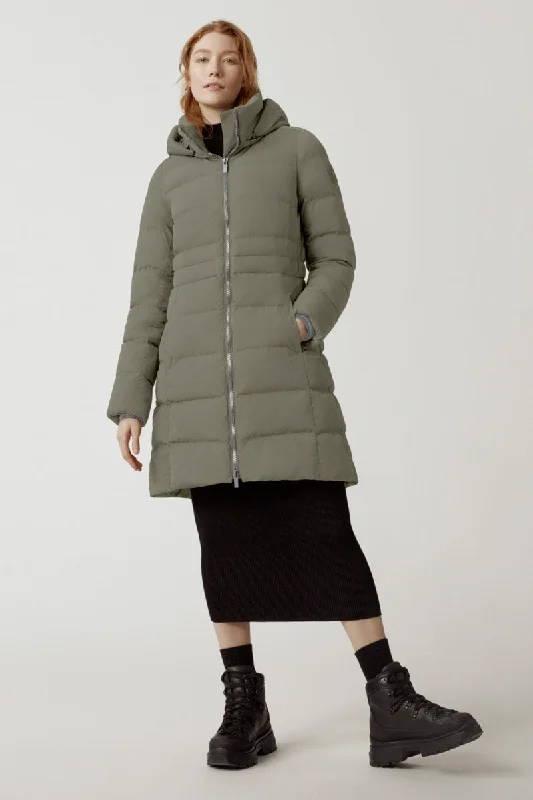 Womens Aurora Parka High-Neck Zipper Parka Coat